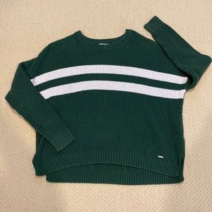 Hollister Womens Hunter Green striped California sweater size L